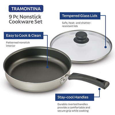 Tramontina Primaware 18 Piece Non-stick Cookware Set, Steel Gray