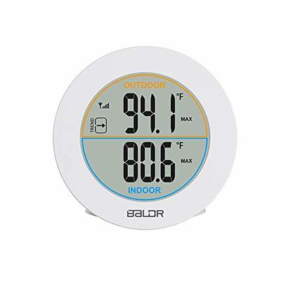 KALEVOL Weather Stations Indoor Outdoor Thermometer Wireless Color Display  Temperature Humidity Monitor With Atomic Clock And Adjustable