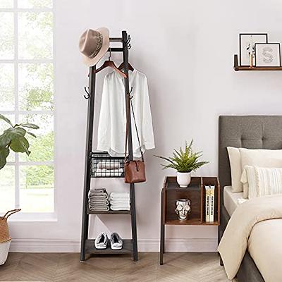 URTR Black Garment Rack with Shelving Freestanding Hanger Metal