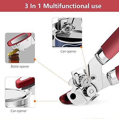 Can Opener,Professional 3-In-1 Multifunctional Manual Can Openers Bottle  Opener,Kitchen Durable Stainless Steel Heavy Duty Can Opener Manual Can  Opener Smooth Edge for Kitchen Seniors Friendly - Yahoo Shopping