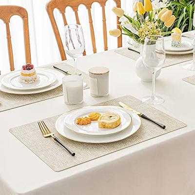 Faux Leather Placemats for Dining Table Stain and Heat Resistant