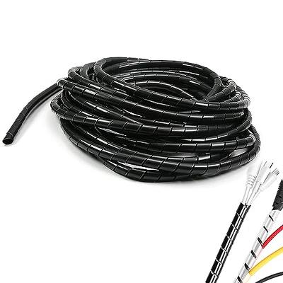 Spiral Cable Wrap, 10ft – 1/4 inch Spiral Wire Wrap Cord Covers Protector  Bundle Sleeve Hose for PC TV Computer Electrical Wire Organizer, Black