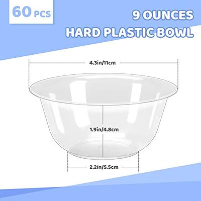 BadenBach 50 Pack 12 oz Hard Plastic Bowls, Disposable Clear Salad Bowls  Clear Disposable Soup Bowls Ice Cream Candy Serving Bowls for Christmas