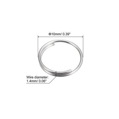 Double Loops Split Rings, 8mm Small Round Key Ring Parts for DIY