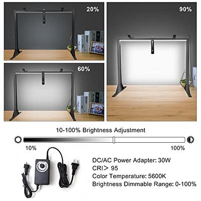 Gltire Overhead Camera Mount Rig Shots with 5600K Led Light, Table Top Desk Mount Stand with Phone Holder Photography Lighting for Camera DSLR Photo Video DIY Art Studio Painting Vlogging -