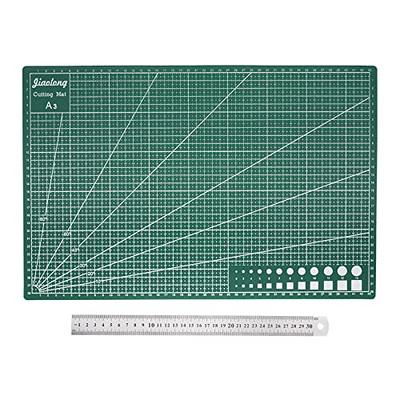 A4 Cutting Mat 12 x 9 Blue Craft Mat Non-Slip Cutting Board with 8  Stainless Steel Ruler for Sewing Quilting