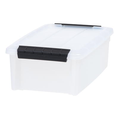 IRIS 45QT Clear Storage Bin with Buckles, 6-pack