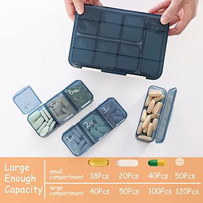 LEMBOL Cute Weekly Pill Organizer,Large Pill Box 7 Day,Portable Pill Case  for Travel,XL Daily Medicine Organizer for Vitamins,Fish Oils,Supplements