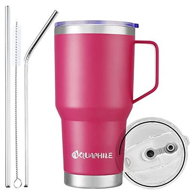 CIVAGO 20 oz Tumbler Mug with Lid and Straw, Insulated Travel Coffee Mug  with Handle, Double Wall Stainless Steel Vacuum Coffee Tumbler, Thermal  Coffee Cup, Aqua - Yahoo Shopping