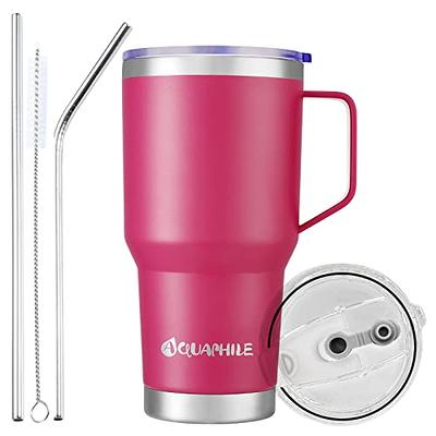 Cups Tumbler with Lid and Straw,Reusable Double Walled Insulated