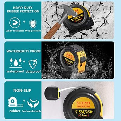 2 Packs Tape Measure 25 ft /16 ft, Esydon Measuring Tape Retractable,  Self-Locking Tape Measurer, Easy Read Imperial/Metric Scale Measurement  Tape for