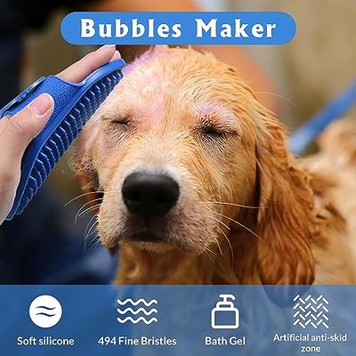 Pet Dog Cat Soft Massage Bath Brush Scrubber Shampoo Silicone Dispenser  Shower