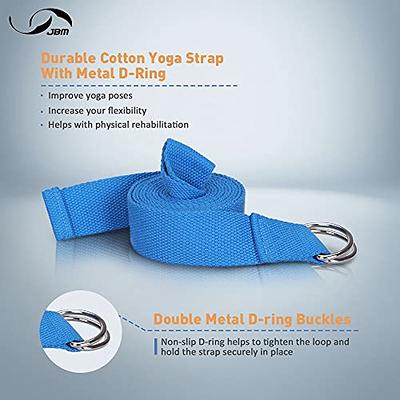  Yoga Blocks and Strap Set 2 Pack Yoga Blocks Light Weight High  Density Foam 4 x 6 x 9 Inches and 8 Foot Thick Cotton Yoga Strap for  Beginners and