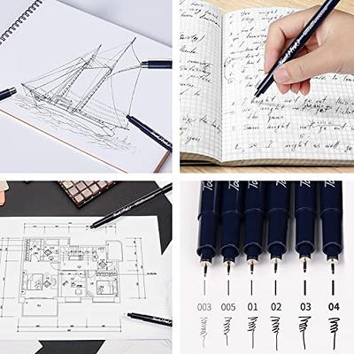 BUUTIIGER Micro-Pen Fineliner Ink Pens - 6 Size Precision Micro Fine Point  Drawing Pens Waterproof Archival Ink Multiliner Pens for Artist