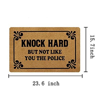 FunXiLin Welcome Door Mats for Home Decor (23.6 x 15.7 inch) Funny Mats  with Anti-Slip Rubber Back Kitchen Rugs Personalized Doormat for Entrance  Way