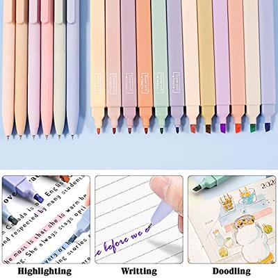  WRITECH Retractable Bible Highlighters Assorted: Pastel Colors  No Bleed Aesthetic Marker Pen Chisel Tip, 12 pack : Office Products