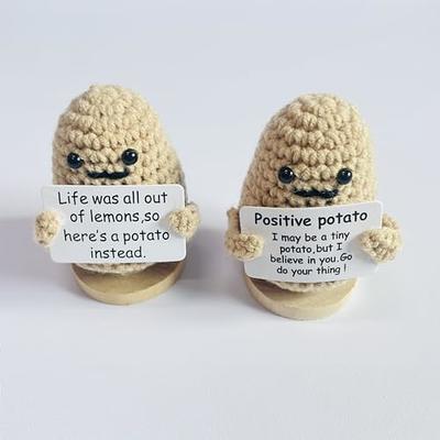 Mini Funny Positive Potato with Wood Base, 3 inch Knitted Potato Toy with  Positive Card Creative Cute Wool Positive Potato Crochet Doll Cheer Up  Gifts for Friends Party Decoration Encouragement - Yahoo Shopping