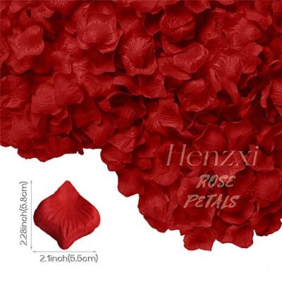 1000pcs Rose Petals Artificial Silk Flower Rose Petals for Wedding  Decorations, Romantic Night, Valentine's Day, Parties - Dark red black 