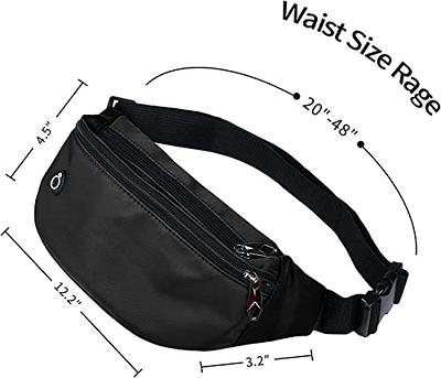 Fanny Pack for Men Women,Crossbody Waist Bag Pack,Belt Bag for Travel  Walking Running Hiking Cycling,Easy Carry Any Phone,Wallet, Black, One Size