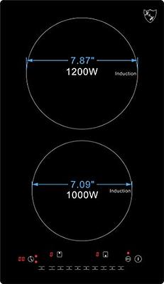 BENTISM Electric Induction Cooktop Built-in Stove Top 11in 2 Burners 120V 