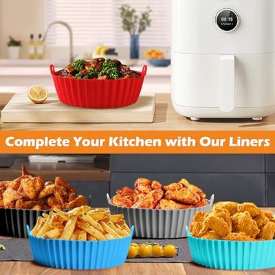 7.8'' Silicone Air Fryer Liners, Reusable Air Fryer Accessories, Air Fryer  Silicone Liner, Air Fryer Basket Silicone Baking Tray Compatible With Ninja