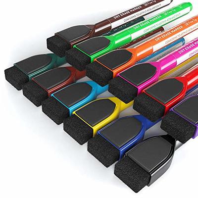 Arteza ARTZ-8416 ARTEZA Fine Tip Dry Erase Markers with Eraser, Pack of 24  Low Odor Magnetic Dry Erase Pens, 12 Assorted colors Whiteboard Marker