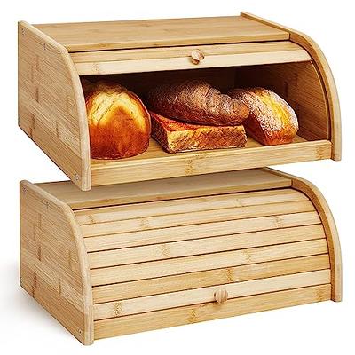 Cheap 2PCS Upgrade Large Bread Box for Kitchen Countertop, Plastic