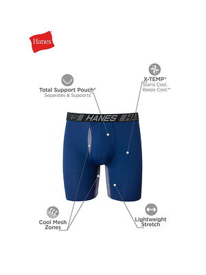 Hanes X-Temp Total Support Pouch Men's Boxer Briefs, Anti-Chafing