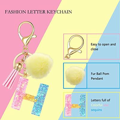 XGALBLA Letter AZ Keychain for Women Purse Handbags Alphabet Initial Letter  Keychain Tassel Butterfly Pendant Key Ring