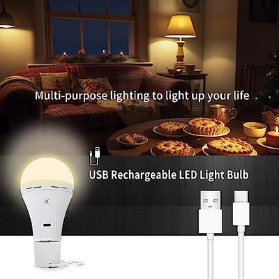 Rechargeable Light Bulbs LED Battery Backup Light Bulb with Remote Control  Battery Operated Emergency Bulb Lamps for Home Power Outage and Camping