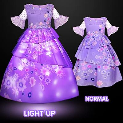 UPORPOR Light Up Princess Dress Halloween Costumes Girls Kid Toddler Clothes Christmas Party Outfit Vestido Blue, 2-14 Years