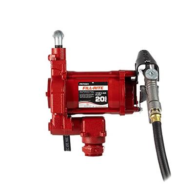 Roughneck 12V Diesel Fuel Transfer Pump — 8 GPM, Manual Nozzle, Hose