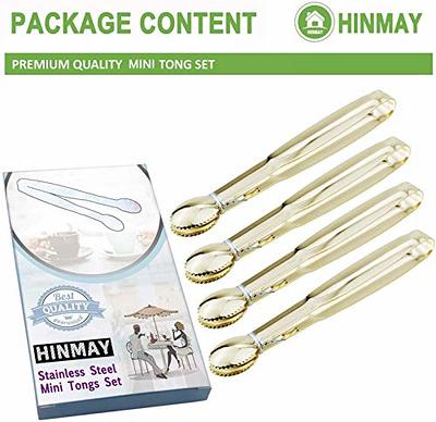 HINMAY Small Stainless Steel Serving Tongs 7-Inch Salad Tongs, Set