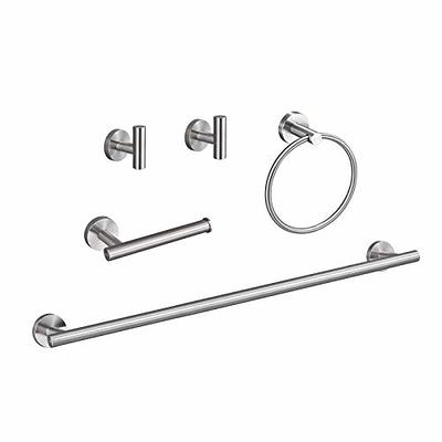 Brushed 4-Piece Bathroom Hardware Set Premium Stainless Steel Bath Towel  Bar Sets Wall Mounted Square Bathroom Accessories Kit, 23.6 Inch Brushed