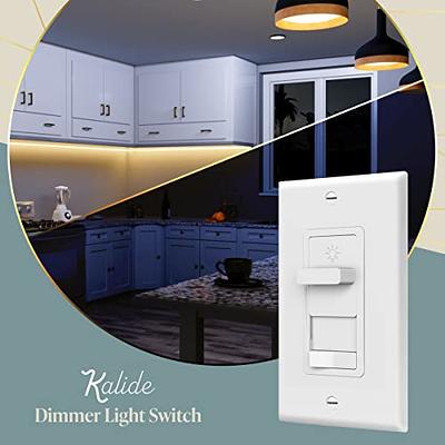 TOPGREENER Kalide Dual Load Dimmer Light Switch, Double LED Dimmer, Full  Range, Single Pole, 120VAC, 60Hz, 200W LED/CFL, Neutral Wire Not Required