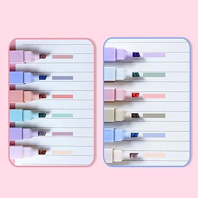 10pcs, Pastel Highlighters Aesthetic Cute Soft Chisel Tip Marker Pen With  Mild Assorted Colors, No Bleed Dry Fast Easy To Hold For Journal Bible Plann