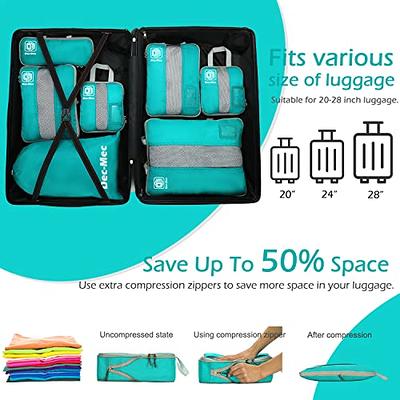 Dec-Mec 4 Set Compression Packing Cubes with Labels for Travel, Expandable  Packing Organizers, Carry On Luggage Suitcase Organizer Bags as Travel  Accessories (4set(1L+1M+S+1XS), Blue-4) - Yahoo Shopping