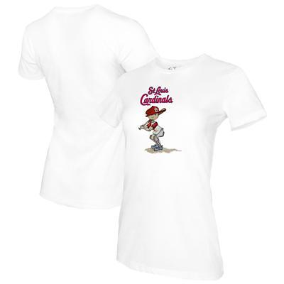 Youth Tiny Turnip White St. Louis Cardinals Baseball Bow T-Shirt Size: Small