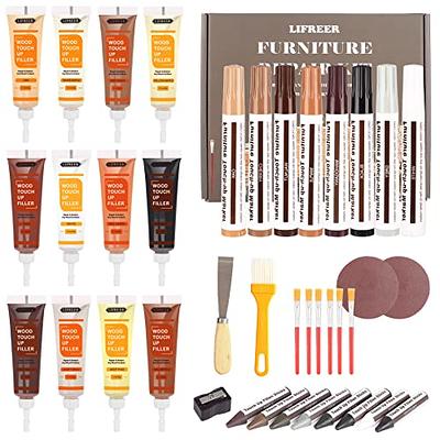Lifreer Wood Furniture Repair Kit - 40 Pcs Wood Filler, Touch Up Markers  with Wax Sticks - for Wood Floors, Stains, Scratches,Tables, Door,  Carpenters, Bedposts - Yahoo Shopping