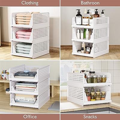 4 Pack Folding Closet Organizers Storage Box Plastic Closet