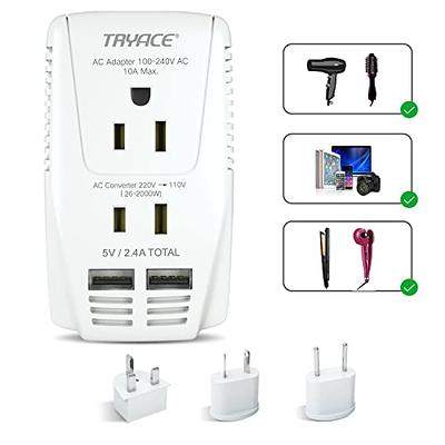 Travel Adapter, Worldwide All in One Universal Travel Adaptor Wall AC Power  Plug Adapter Wall Charger with Dual USB Charging Ports for USA EU UK AUS