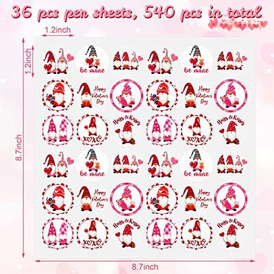 Lucleag Valentine’s Day Stickers for Kids, Romantic Valentines Day Stickers Round Happy Valentines Stickers for Gift Candy Goodie Envelope Seals