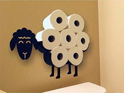 Sheep Toilet Paper Roll Holder - Metal Wall Mounted Free Standing