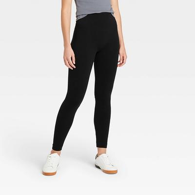 Women's High Waisted Cotton Seamless Fleece Lined Leggings - A New