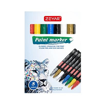 ZEYAR Dual Tip Acrylic Paint Pens 24 Colors, Board and Extra Fine Tips,  Patented Product, AP Certified, Waterproof Ink, Works on Rock, Wood, Glass,  Metal, Ceramic and More (24 Colors) 