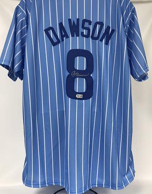 Autographed/Signed Andre Dawson Chicago Blue Pinstripe Baseball Jersey JSA  COA at 's Sports Collectibles Store