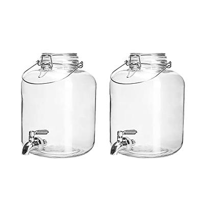 NutriChef 1-Gallon Glass Beverage Dispenser - Mason Jar Style
