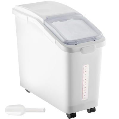 Continental 9321 21 Gallon / 335 Cup White Slant Top Mobile Ingredient  Storage Bin with Sliding / Flip Lid - Yahoo Shopping