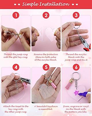 YETOOME Acrylic Heart Keychain Blanks, 120 Pcs Clear Heart Keychains Kit  with Acrylic Blanks, Key Rings, Tassels and Jump Rings for DIY Keychain  Vinyl Crafting - Yahoo Shopping