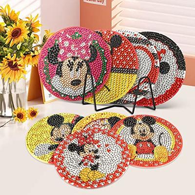 CEOVR 8 Pcs DIY Diamond Painting Coasters for Drinks with Holder